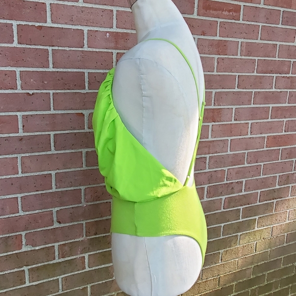 V- Neck Bodysuit Green Size S - Picture 4 of 9